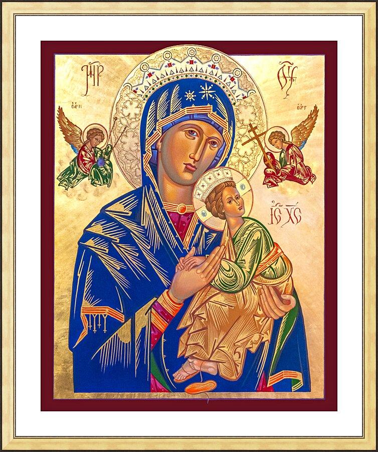 Wall Frame Gold, Matted - Our Lady of Perpetual Help by R. Gerwing