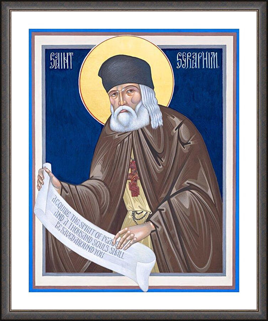 Wall Frame Espresso, Matted - St. Seraphim of Sarov by R. Gerwing