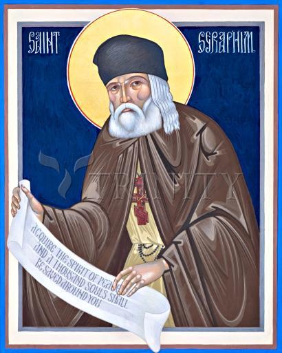 Wall Frame Espresso, Matted - St. Seraphim of Sarov by Robert Gerwing - Trinity Stores