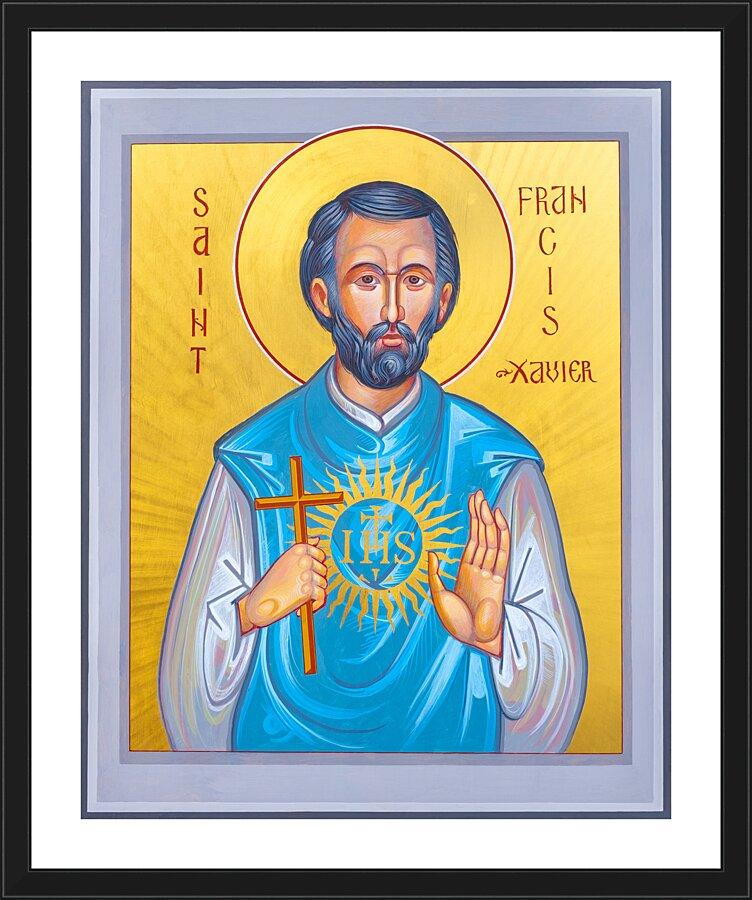 Wall Frame Black, Matted - St. Francis Xavier by Robert Gerwing, OFM - Trinity Stores