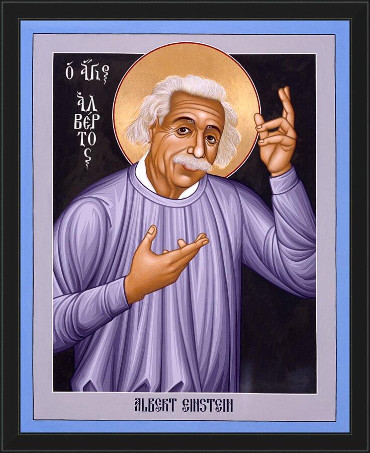 Wall Frame Black - Albert Einstein by Br. Robert Lentz, OFM - Trinity Stores