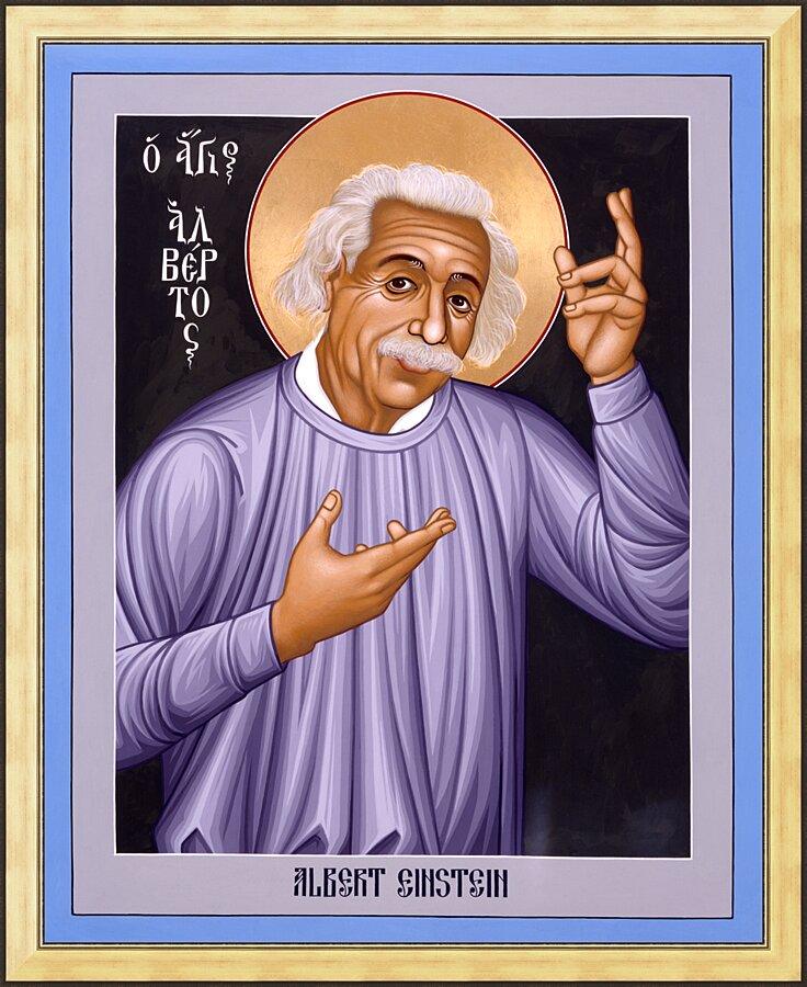 Wall Frame Gold - Albert Einstein by Br. Robert Lentz, OFM - Trinity Stores