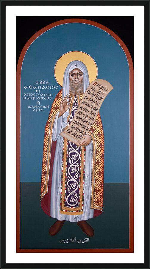 Wall Frame Black, Matted - St. Athanasius the Great by R. Lentz