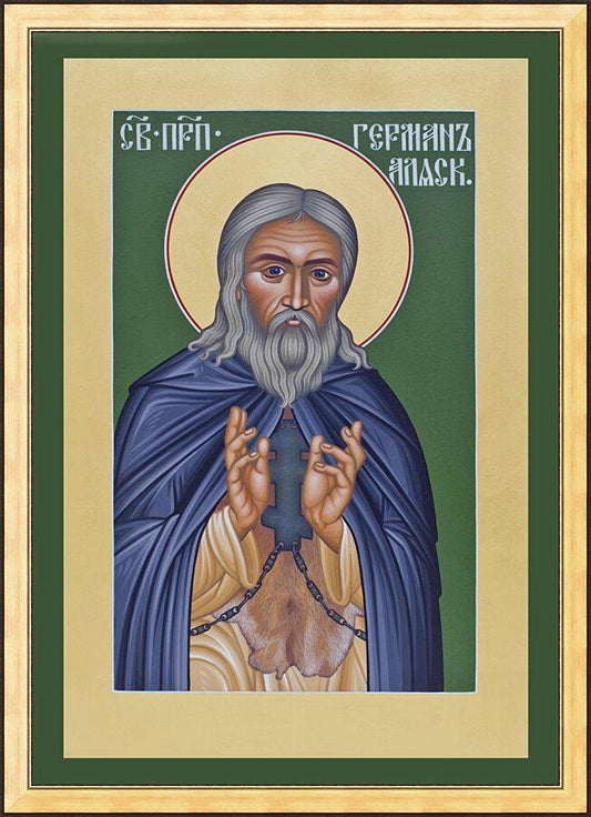 Wall Frame Gold - St. Herman of Alaska by R. Lentz