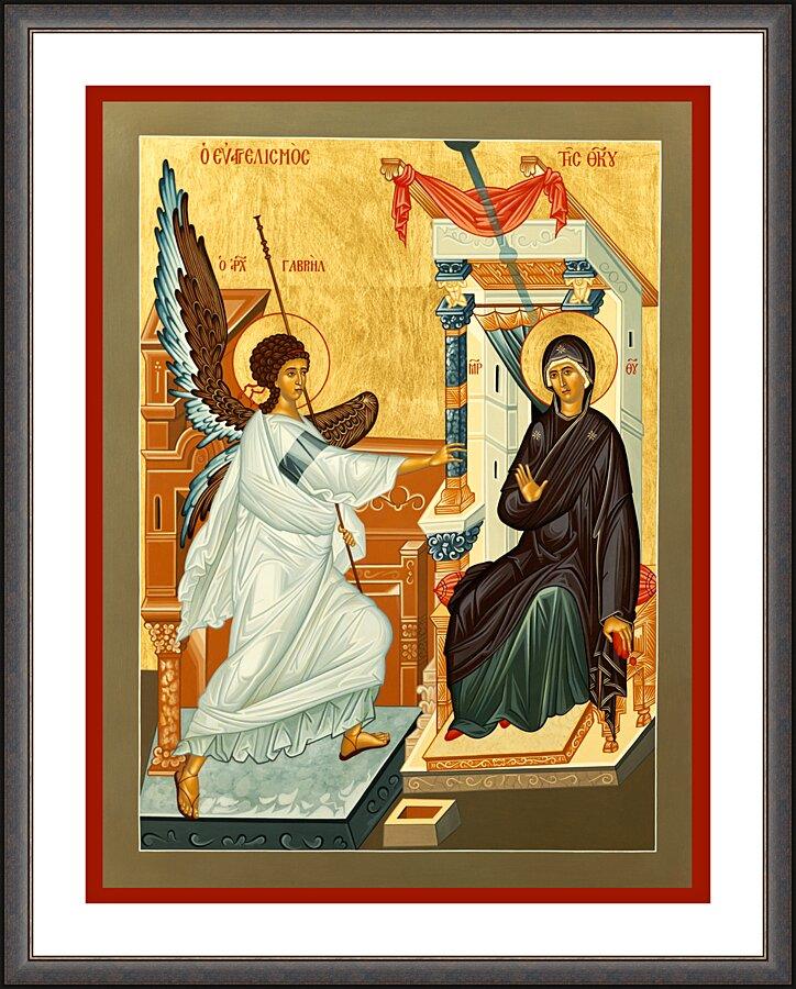 Wall Frame Espresso, Matted - Annunciation by Br. Robert Lentz, OFM - Trinity Stores