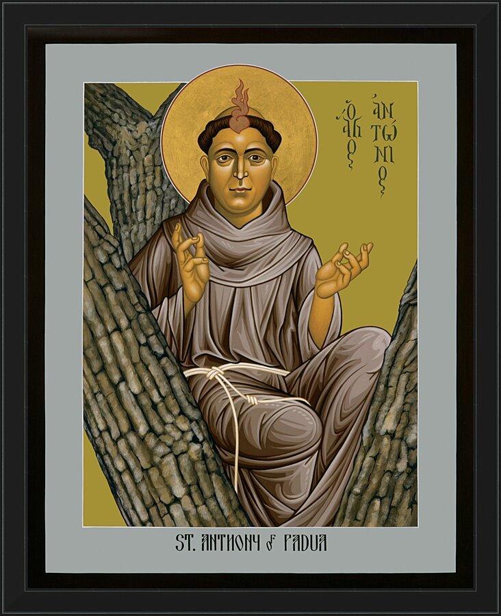 Wall Frame Black - St. Anthony of Padua by Br. Robert Lentz, OFM - Trinity Stores