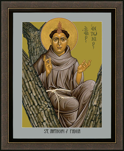Wall Frame Espresso - St. Anthony of Padua by Br. Robert Lentz, OFM - Trinity Stores