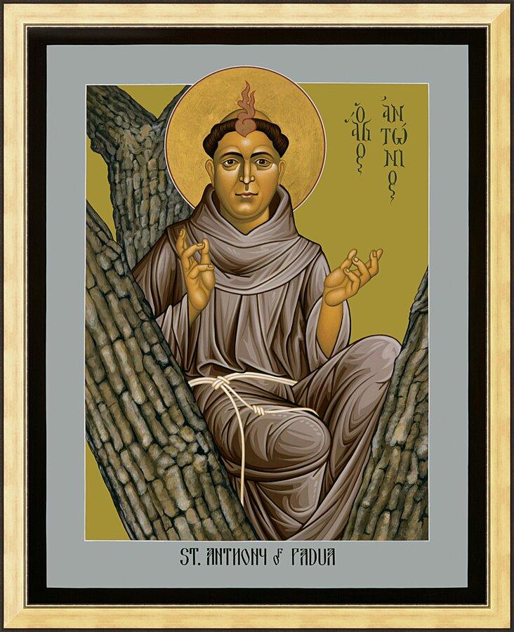 Wall Frame Gold - St. Anthony of Padua by Br. Robert Lentz, OFM - Trinity Stores