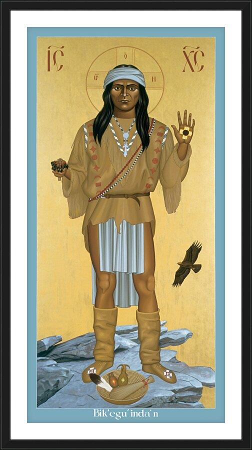 Wall Frame Black, Matted - Apache Christ by R. Lentz
