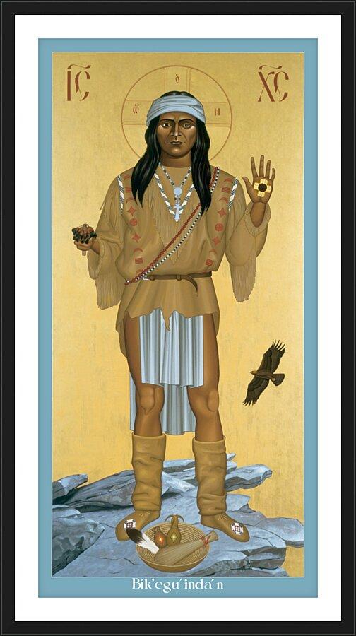 Wall Frame Black, Matted - Apache Christ by Br. Robert Lentz, OFM - Trinity Stores