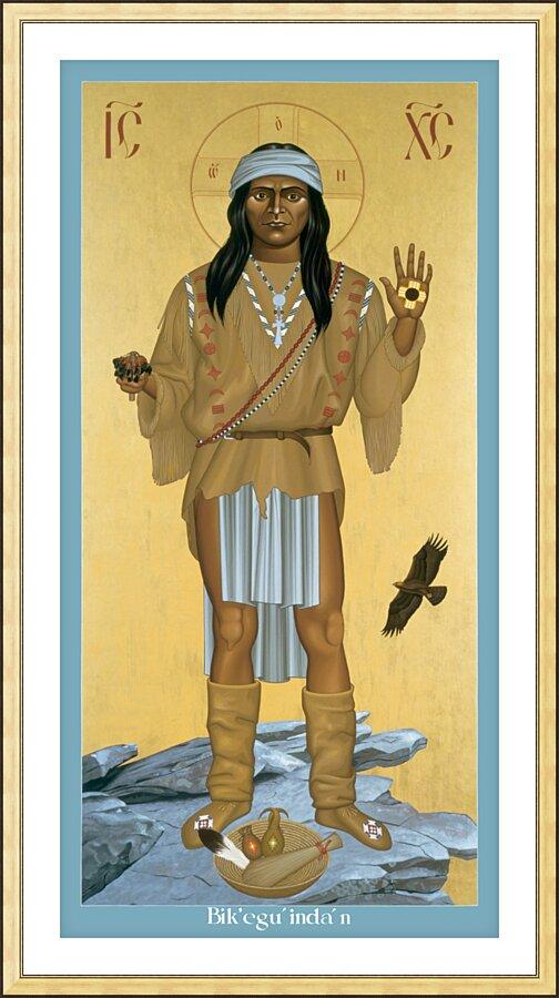 Wall Frame Gold, Matted - Apache Christ by R. Lentz