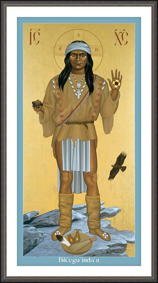 Wall Frame Espresso, Matted - Apache Christ by Br. Robert Lentz, OFM - Trinity Stores