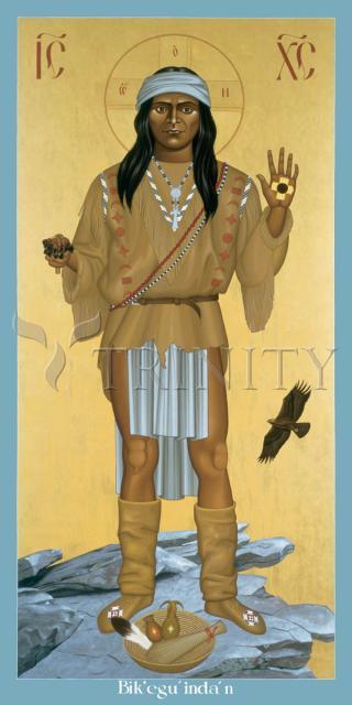 Wall Frame Gold, Matted - Apache Christ by Br. Robert Lentz, OFM - Trinity Stores