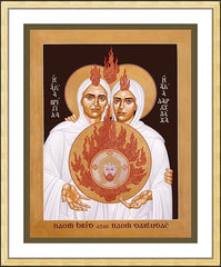 Wall Frame Gold - Sts. Brigid and Darlughdach of Kildare by R. Lentz