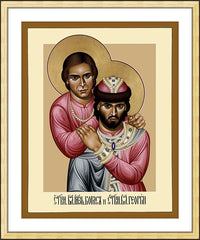 Wall Frame Gold - Sts. Boris and George the Hungarian by R. Lentz