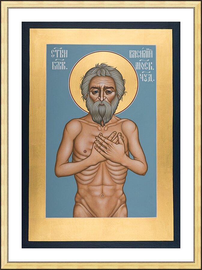 Wall Frame Gold, Matted - St. Basil the Blessed of Moscow by Br. Robert Lentz, OFM - Trinity Stores