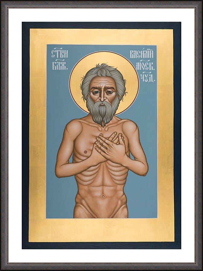 Wall Frame Espresso, Matted - St. Basil the Blessed of Moscow by Br. Robert Lentz, OFM - Trinity Stores