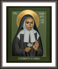 Wall Frame Espresso - St. Bernadette of Lourdes by R. Lentz