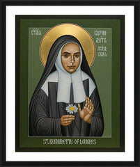 Wall Frame Black - St. Bernadette of Lourdes by R. Lentz