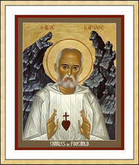 Wall Frame Gold - St. Charles de Foucauld by R. Lentz