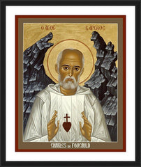 Wall Frame Black - St. Charles de Foucauld by R. Lentz