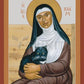 Wall Frame Espresso, Matted - St. Clare of Assisi by R. Lentz