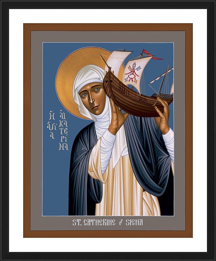 Wall Frame Black, Matted - St. Catherine of Siena by R. Lentz