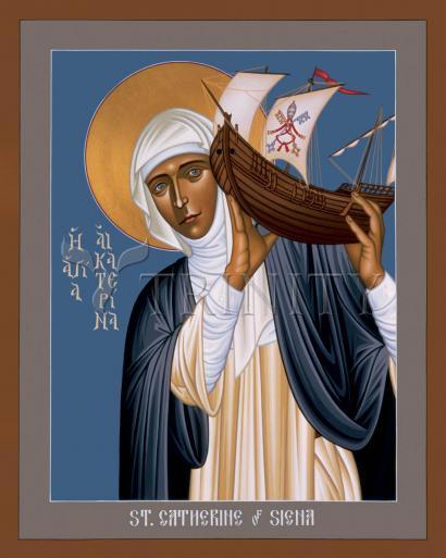 Wall Frame Espresso, Matted - St. Catherine of Siena by R. Lentz