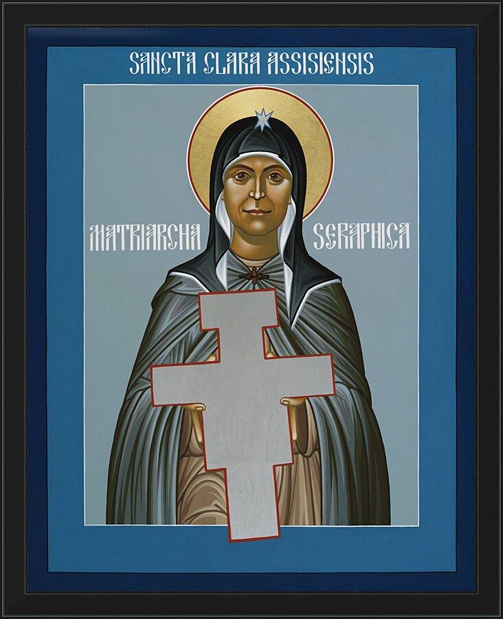 Wall Frame Black - St. Clare of Assisi: Seraphic Matriarch by Br. Robert Lentz, OFM - Trinity Stores