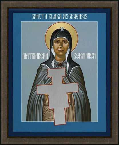 Wall Frame Espresso - St. Clare of Assisi: Seraphic Matriarch by Br. Robert Lentz, OFM - Trinity Stores