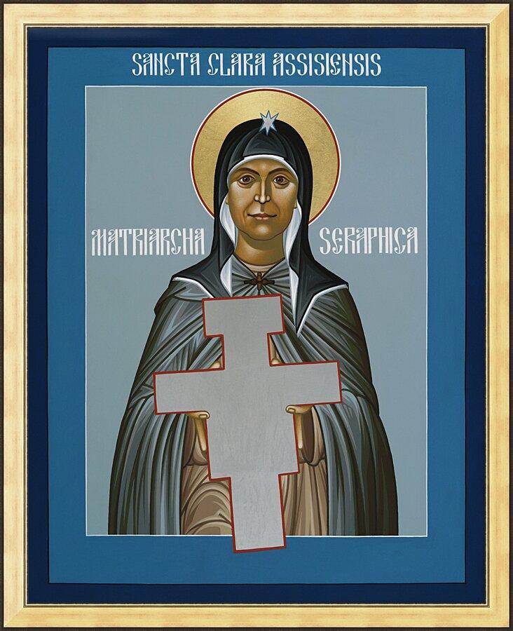Wall Frame Gold - St. Clare of Assisi: Seraphic Matriarch by Br. Robert Lentz, OFM - Trinity Stores