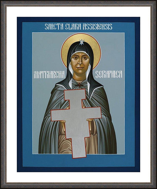 Wall Frame Espresso, Matted - St. Clare of Assisi: Seraphic Matriarch by R. Lentz