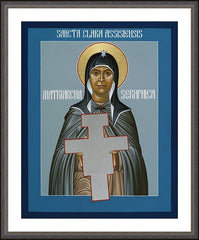 Wall Frame Espresso - St. Clare of Assisi: Seraphic Matriarch by R. Lentz