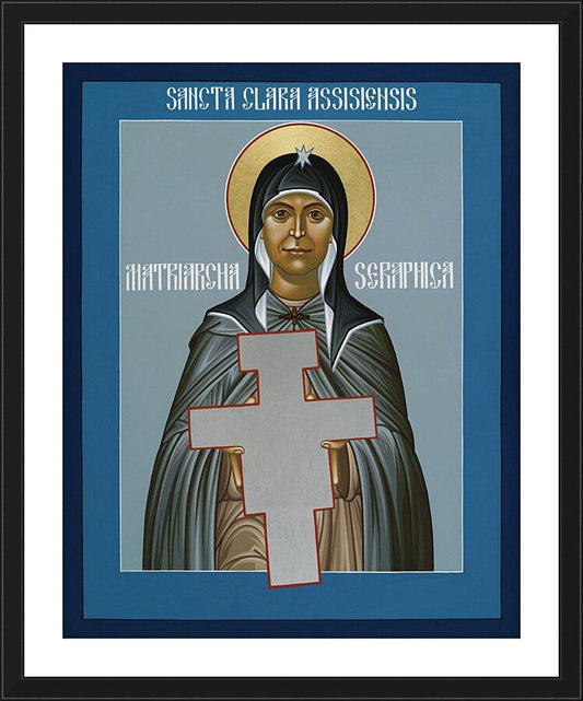 Wall Frame Black, Matted - St. Clare of Assisi: Seraphic Matriarch by R. Lentz