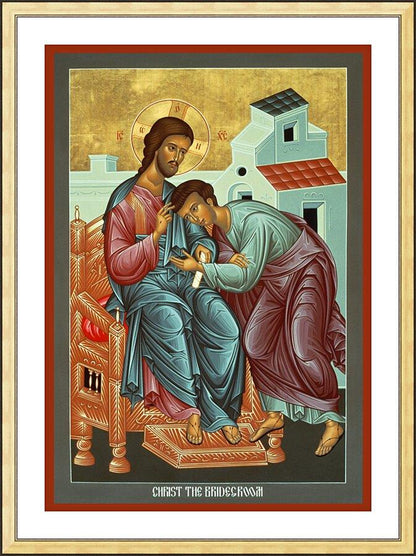 Wall Frame Gold, Matted - Christ the Bridegroom by Br. Robert Lentz, OFM - Trinity Stores