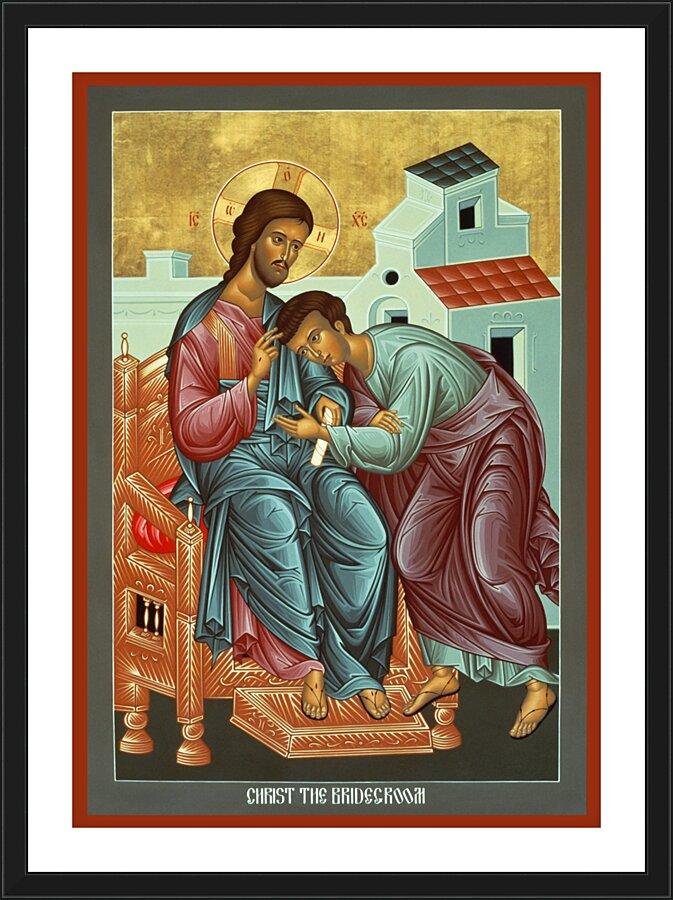 Wall Frame Black, Matted - Christ the Bridegroom by Br. Robert Lentz, OFM - Trinity Stores