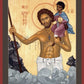 Wall Frame Espresso, Matted - St. Christopher by R. Lentz