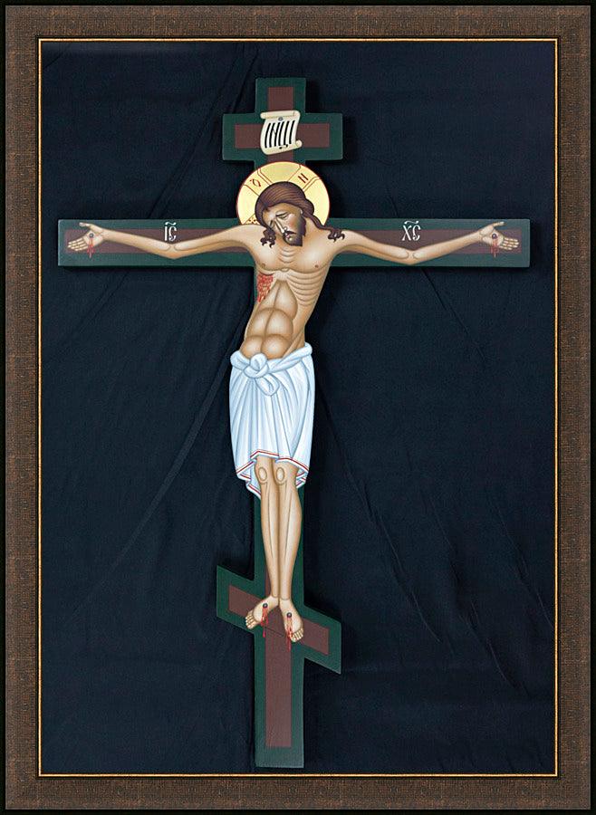 Wall Frame Espresso - Christ Crucified by Br. Robert Lentz, OFM - Trinity Stores