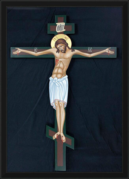 Wall Frame Black - Christ Crucified by Br. Robert Lentz, OFM - Trinity Stores