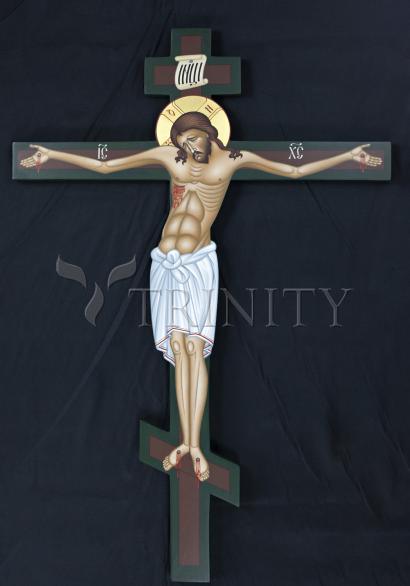 Wall Frame Espresso, Matted - Christ Crucified by Br. Robert Lentz, OFM - Trinity Stores
