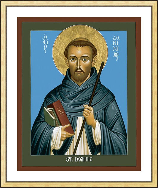 Wall Frame Gold, Matted - St. Dominic Guzman by R. Lentz