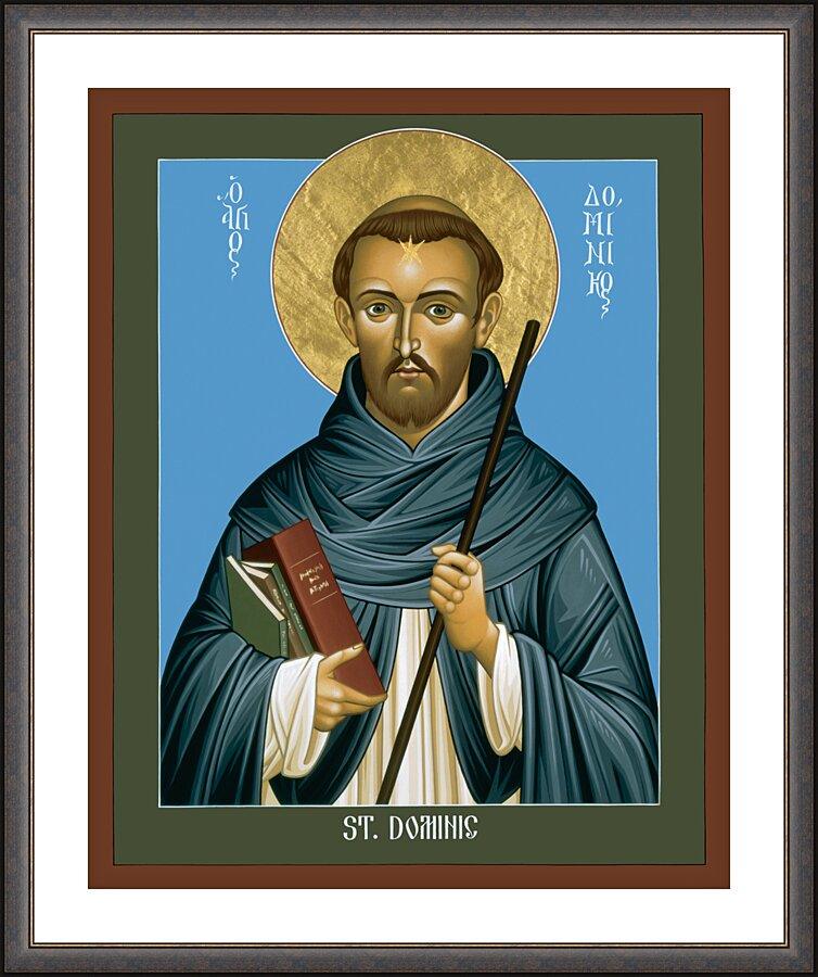 Wall Frame Espresso, Matted - St. Dominic Guzman by Br. Robert Lentz, OFM - Trinity Stores