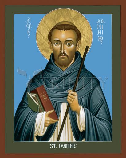 Wall Frame Black, Matted - St. Dominic Guzman by Br. Robert Lentz, OFM - Trinity Stores