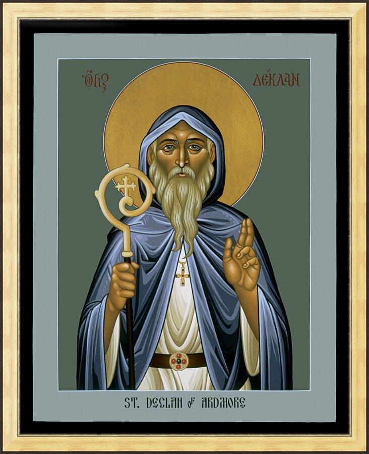 Wall Frame Gold - St. Declan of Ardmore by Br. Robert Lentz, OFM - Trinity Stores