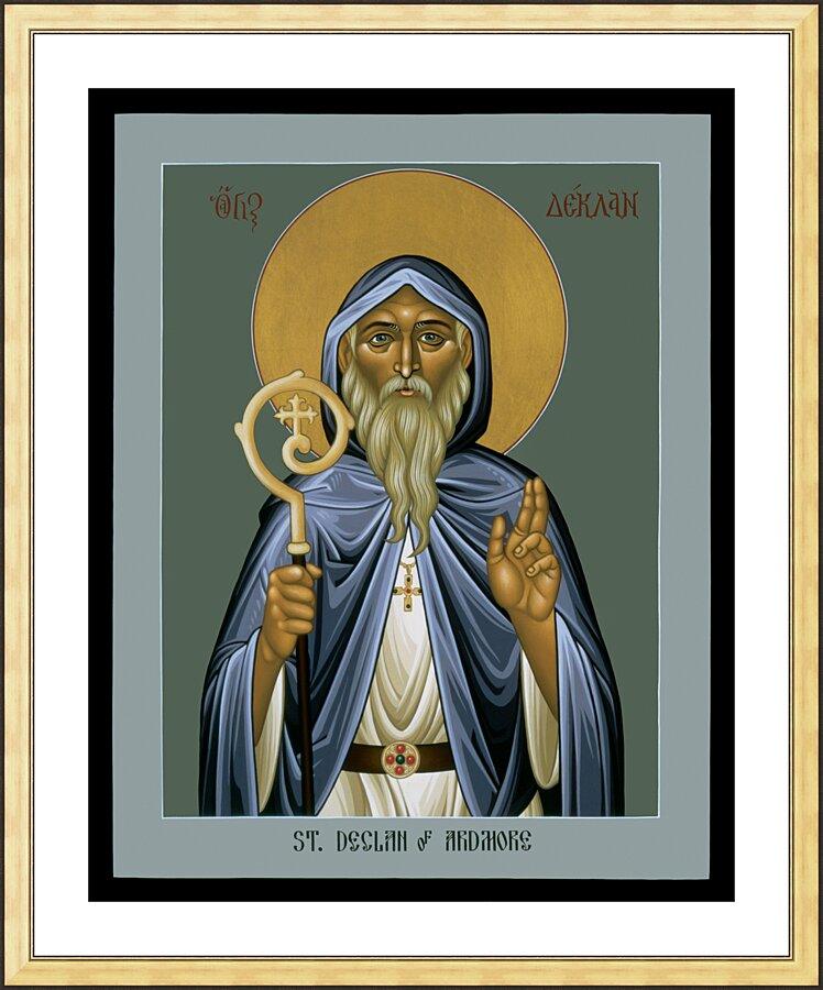 Wall Frame Gold, Matted - St. Declan of Ardmore by Br. Robert Lentz, OFM - Trinity Stores