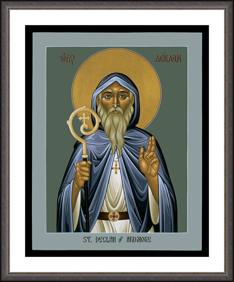 Wall Frame Espresso, Matted - St. Declan of Ardmore by Br. Robert Lentz, OFM - Trinity Stores