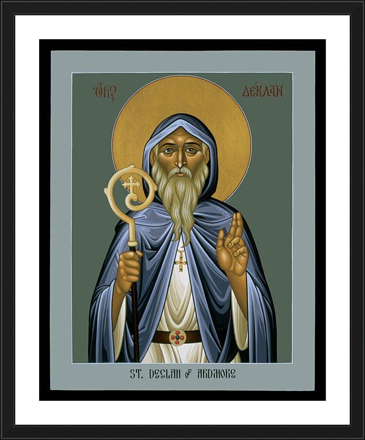 Wall Frame Black, Matted - St. Declan of Ardmore by Br. Robert Lentz, OFM - Trinity Stores