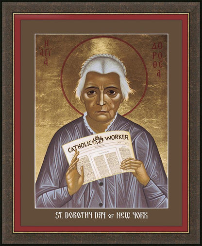 Wall Frame Espresso - Dorothy Day of New York by Br. Robert Lentz, OFM - Trinity Stores