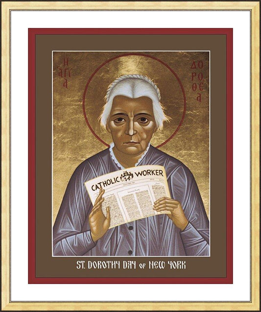 Wall Frame Gold, Matted - Dorothy Day of New York by R. Lentz
