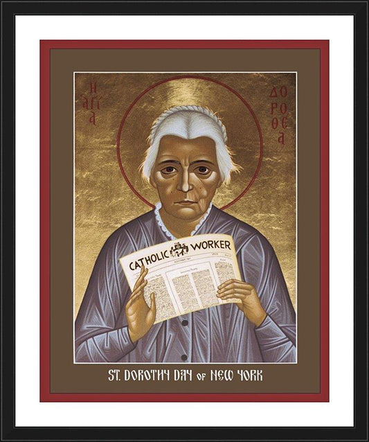 Wall Frame Black, Matted - Dorothy Day of New York by R. Lentz